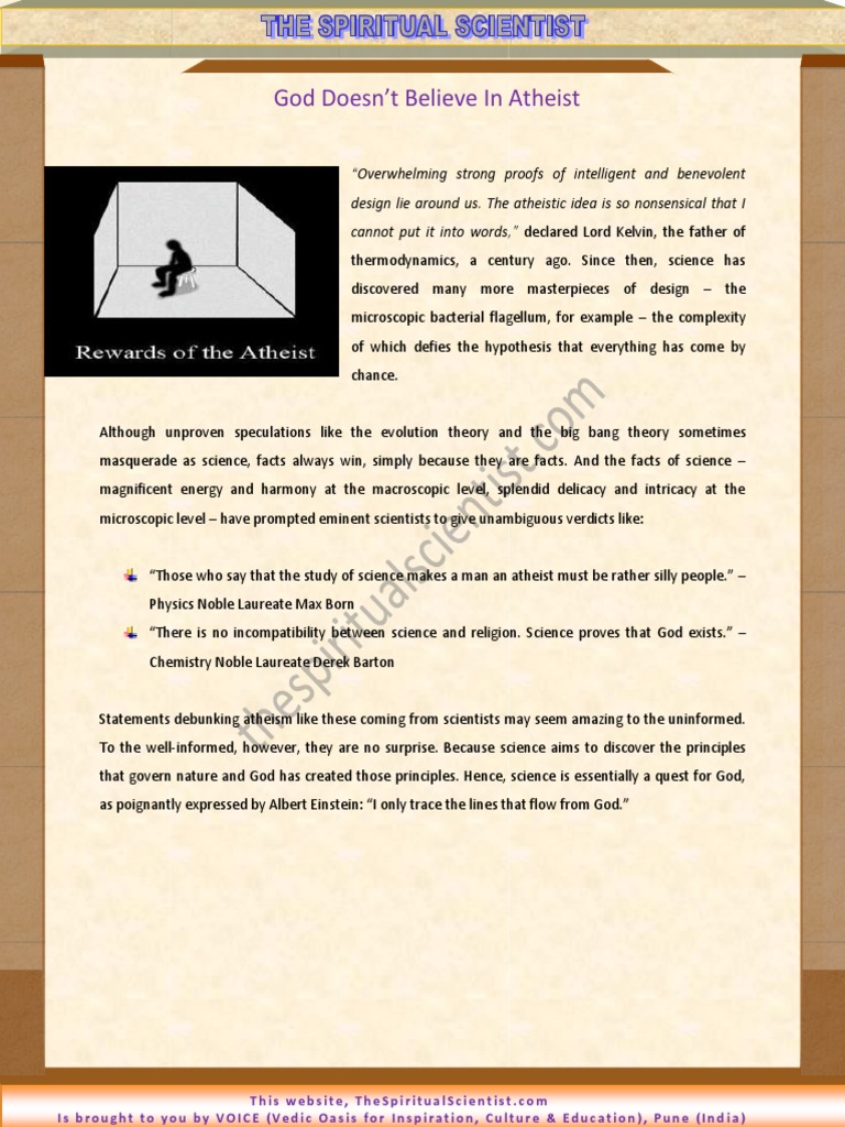 Science and Belief in God | PDF | Atheism | Science