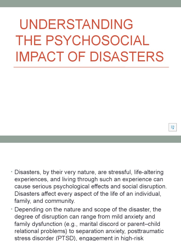 Psychosocial Effects of Disasters | PDF | Grief | Mental Disorder