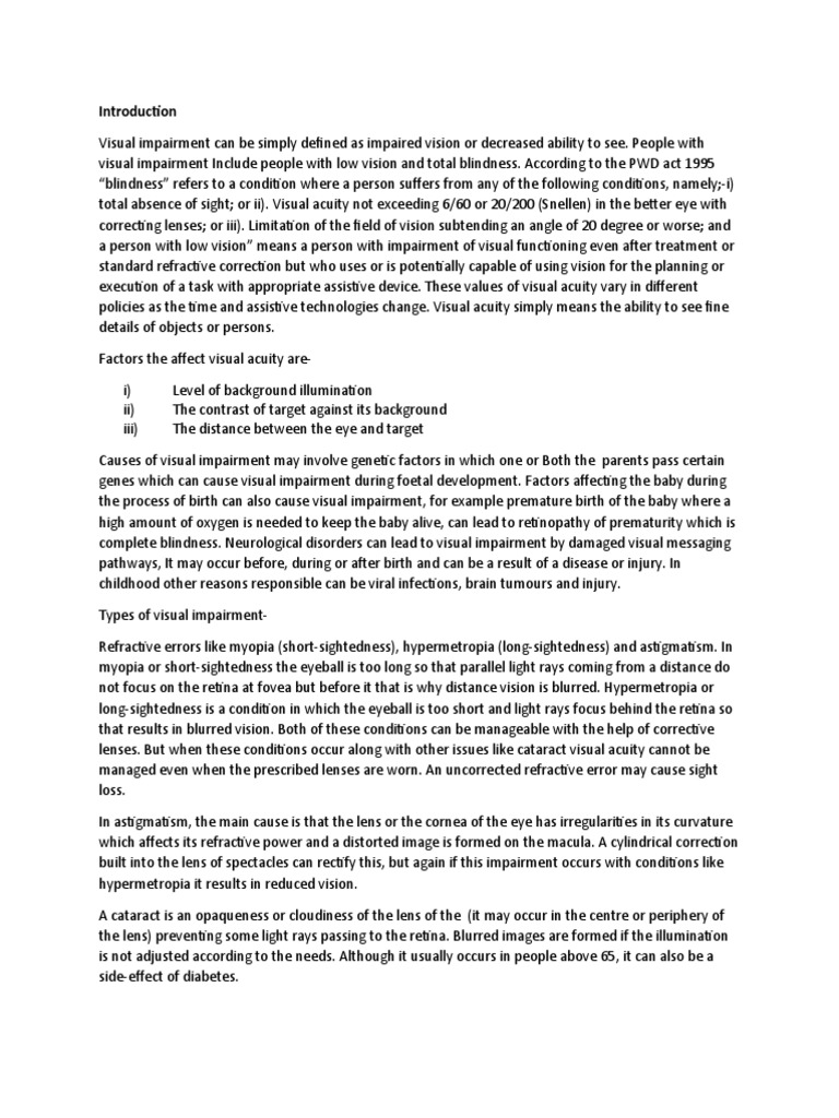 IS Case Study Disabilities PDF Visual Impairment Myopia