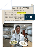 Alllan S. Solayao: TTSP (Tulong Trabaho Scholarship Program)