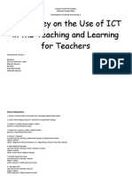 The Survey On The Use of ICT in The Teaching and Learning For Teachers