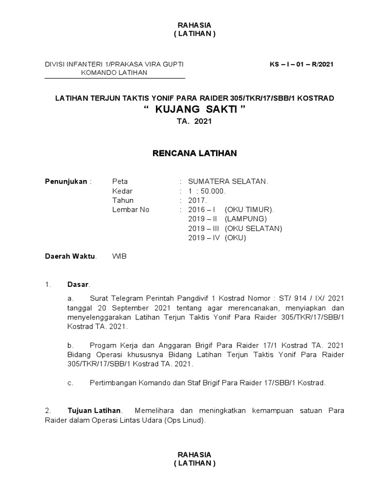 Rencana Latihan Terjun Taktis 2021 | PDF | Teknologi & Rekayasa | Sejarah