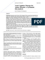 Mindfulness-Based Cognitive Therapy For Generalised Anxiety Disorder: A Systematic Review and Meta-Analysis