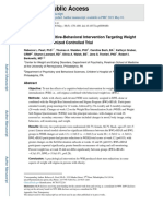 Cognitive-Behavioral Intervention Targets Weight Stigma and Self-Stigma