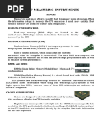 Select Measuring Instruments: Memory