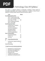 Information Technology Class 09 Syllabus