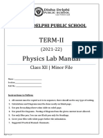 Physics Lab Manual ACTIVITY (5-7) CLASS XII MINOR FILE TERM-II - 2021 - WITH READING