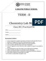 Chemistry Lab Manual Class-Xii Practical File Term-Ii (2021-22)