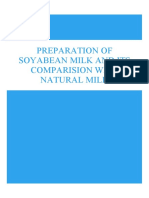 Preparation of Soyabean Milk and Its Comparision With Natural Milk
