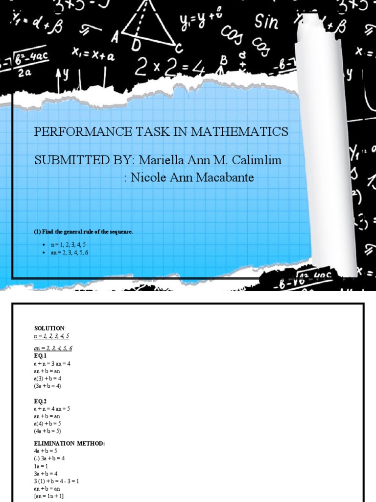 PERFORMANCE TASK IN MATHEMATICScalendar | PDF | Mathematics ...