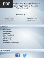 Depression Analysis From Social Media Data in Bangla Language Applying Deep Recurrent Neural Network