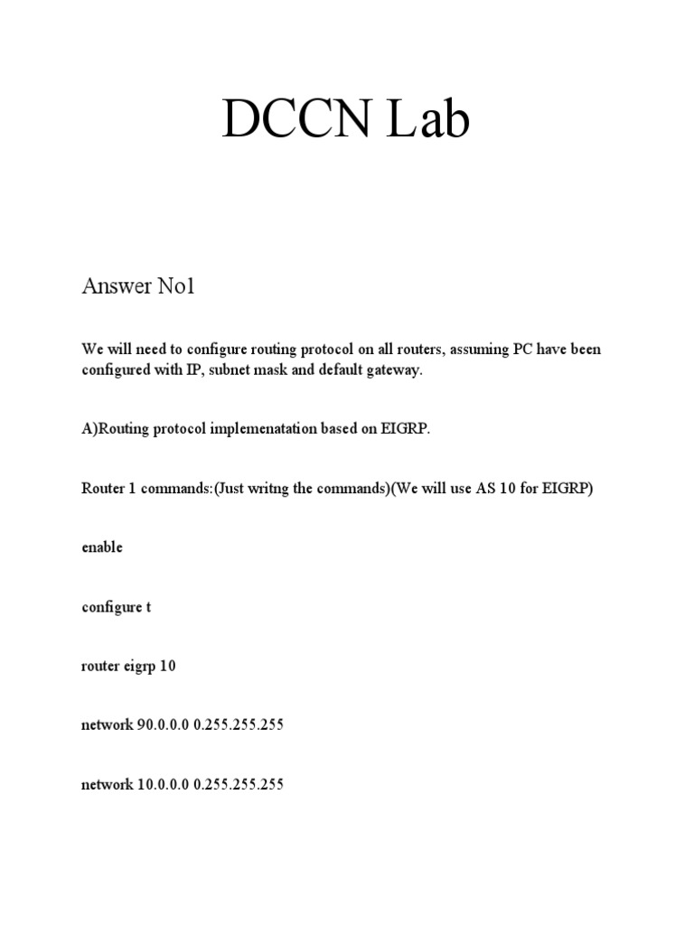 BSCS DCCN Lab Final Paper PDF Router Computer Network
