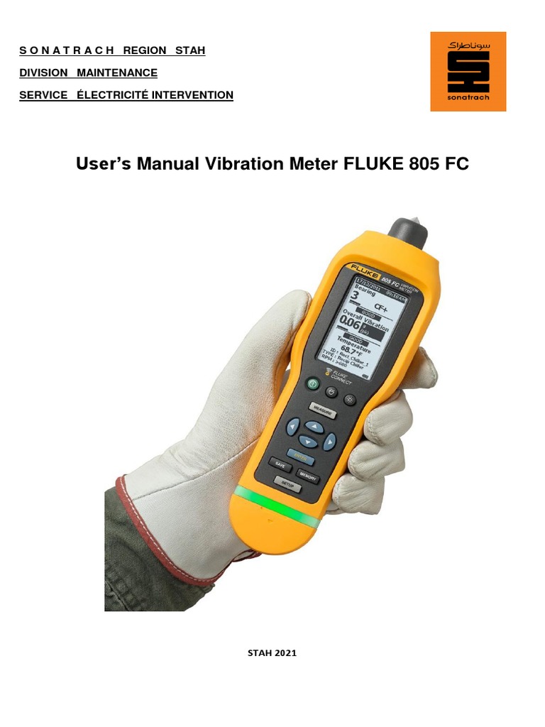 User's Manual Vibration Meter FLUKE 805 FC PDF Pump Transmission