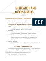 Communication and Decision-Making: Functions of Organizational Communication