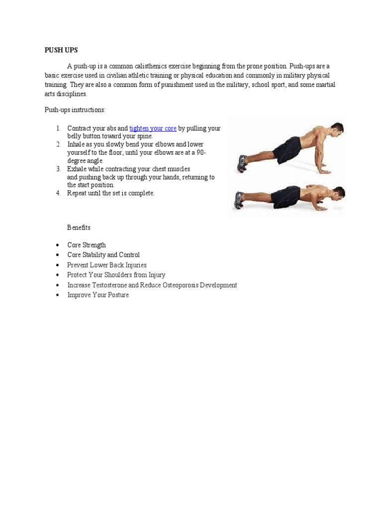 Push Ups: Tighten Your Core | PDF | Wellness
