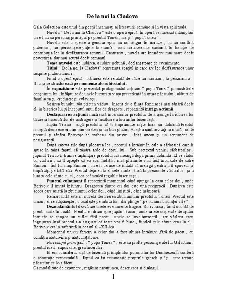 De La Noi La Cladova