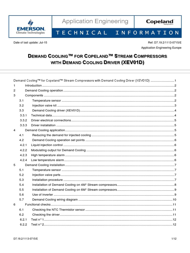 Demand Cooling For Copeland Stream Compressors Demand Cooling Driver