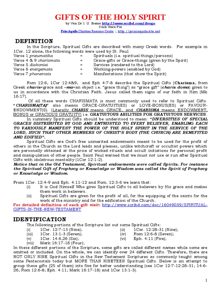 Spiritual Gifts: Classification, Discovery And Development | Pdf | Spiritual  Gift | Abrahamic Religions