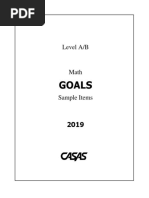 CASAS Math Goals 2 Sample Test Items | PDF | Mathematics
