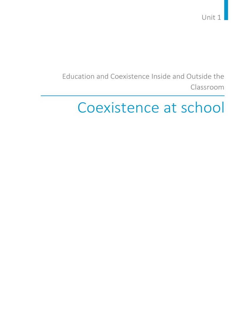 Unit 1 - Coexistence at School | PDF | Self Concept | Teachers