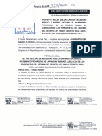 PROYECTO DE LEY (PL 935-2021-CR)QUE DECLARA DE NECESIDAD PUBLICA E INTERES NACIONAL EL INCREMENTO DE LA PENSION MINIMA DE JUBILACION DE LOS PENSIONISTAS DEL REGIMEN DEL DECRETO LEY 19990 Y DECRETO 20530, HASTA ALCANZAR UNA REMUNERACION MÍNIMA VITAL