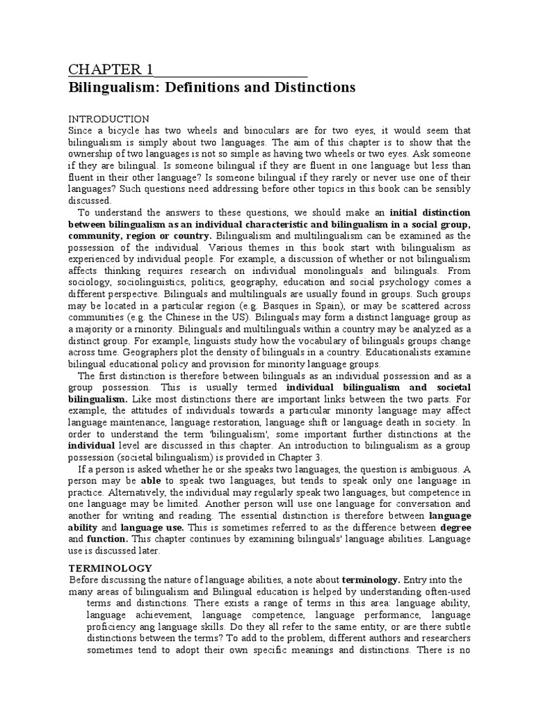 Understanding Bilingualism Definitions | PDF | Multilingualism | Literacy