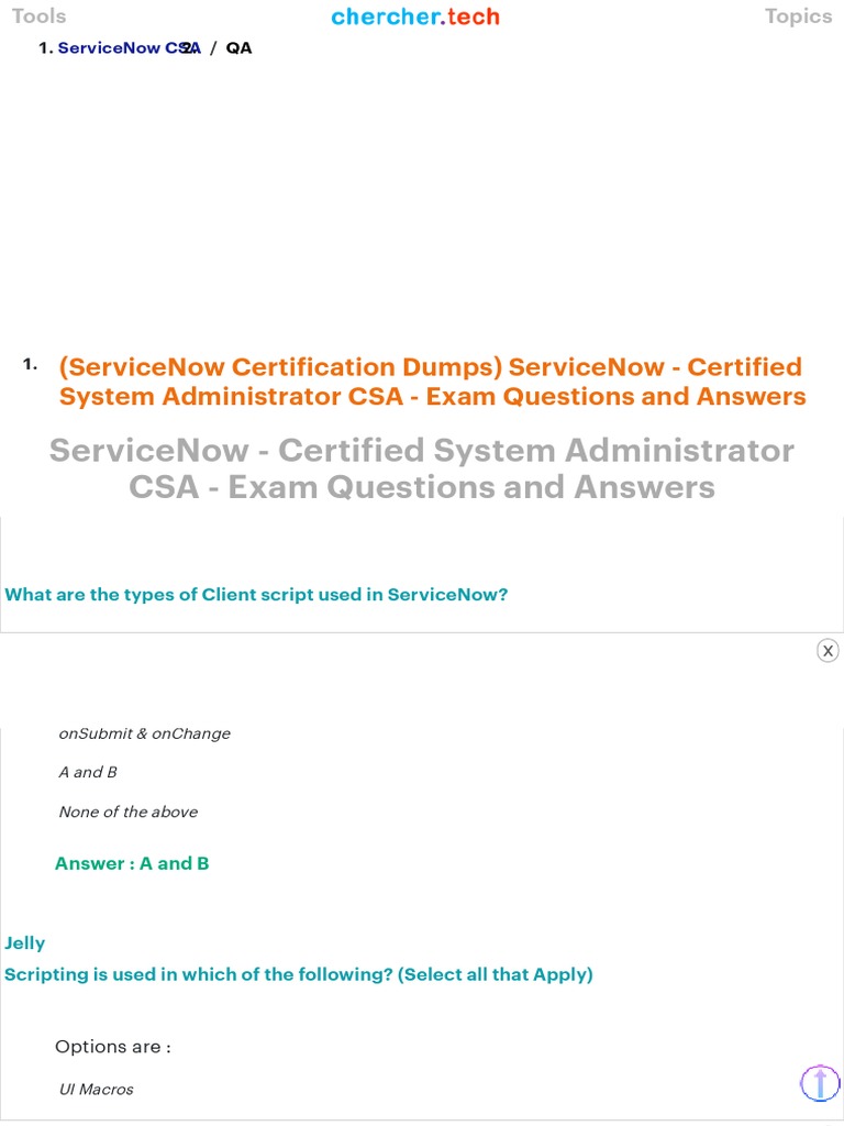 Servicenow Csa Exam Questions – ServiceNow System Administrator (CSA ...