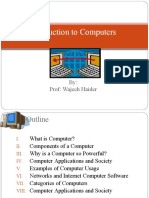 Introduction To Computers: By: Prof: Wajeeh Haider