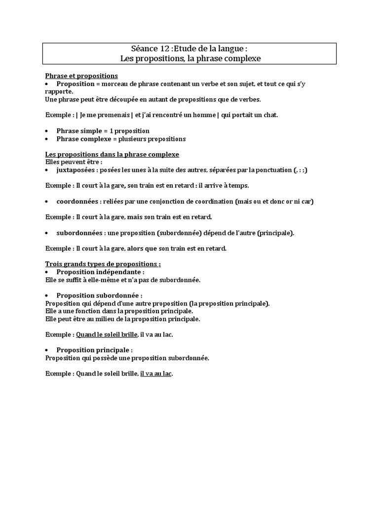 Comprendre la phrase complexe | PDF | Clause | Phrase