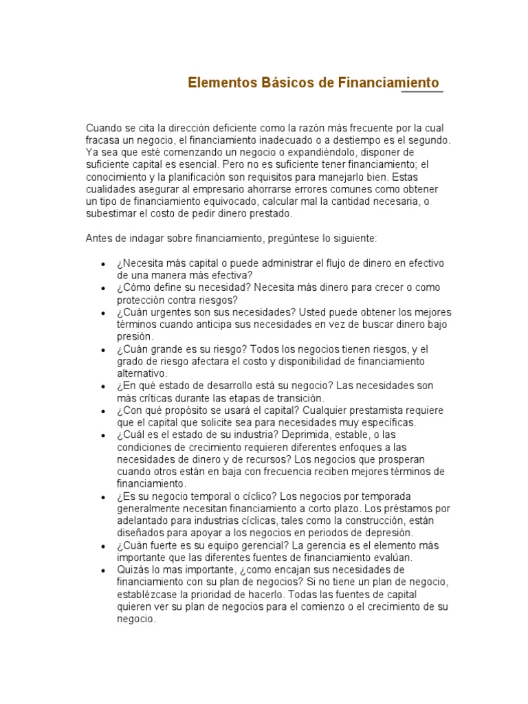 Claves del Financiamiento Empresarial | PDF | Bancos | Capital de riesgo