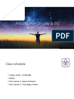 PHILOSOPHY OF LAW CLASS SCHEDULE