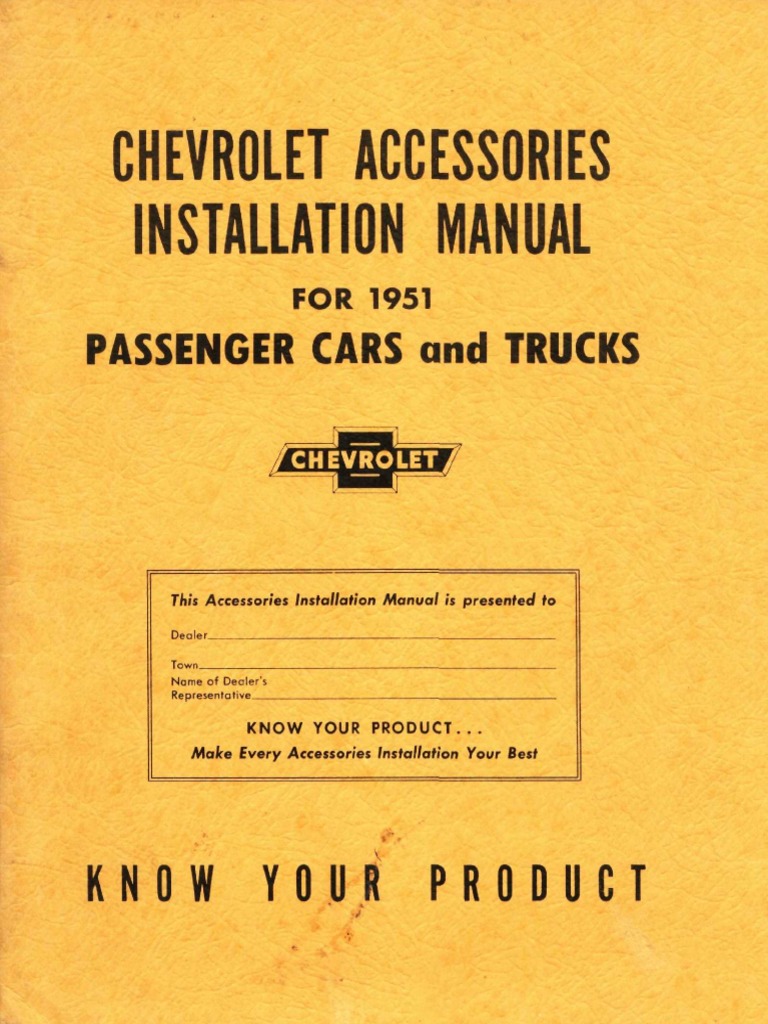 1951 Chevrolet Accessories Installation Manual PDF