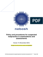 Policy and Procedures For Suspected Malpractice in Examinations and Assessments