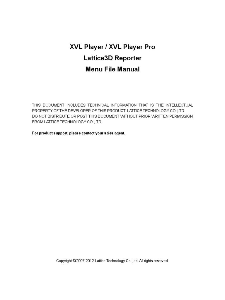 XVL Player / XVL Player Pro Lattice3D Reporter Menu File Manual