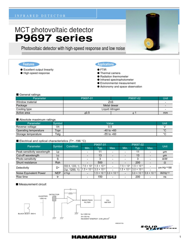 Datasheet | Infrared | Sensor