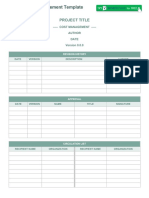 Project Cost Management Template