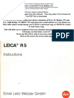 LEICA R5 Camera Instructions