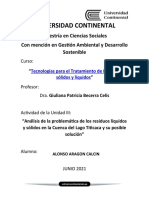 Tratamiento residuos sólidos y líquidos Cuenca Lago Titicaca