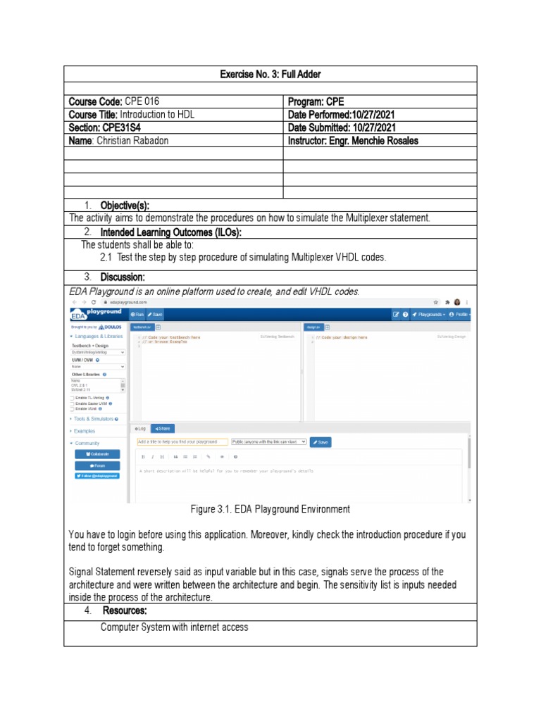 Full Adder VHDL Simulation Guide | PDF | Vhdl | Software Engineering