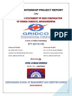 A Summer Intership Project Report On: Tariff Order Statement of Grid Corporation of Odisha (Gridco), Bhubaneswar