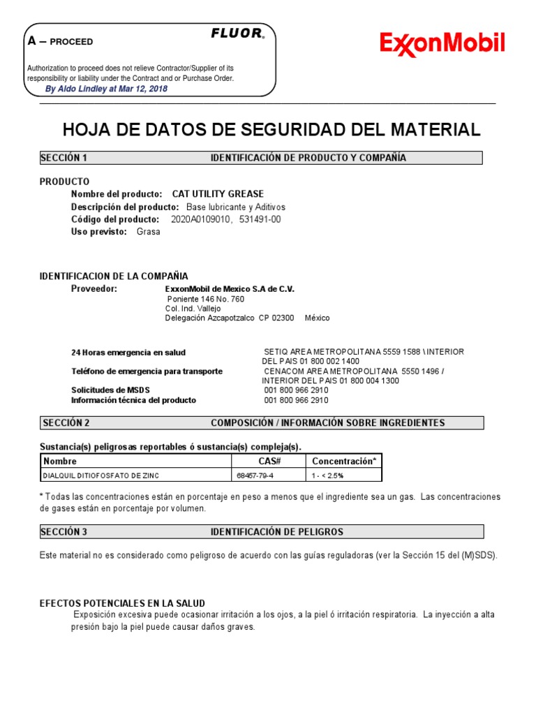 Cat Utility Grease PDF Agua Contaminación