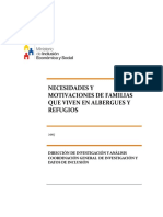 Necesidades y Motivaciones de Familias Que Viven en Albergues y Refugios