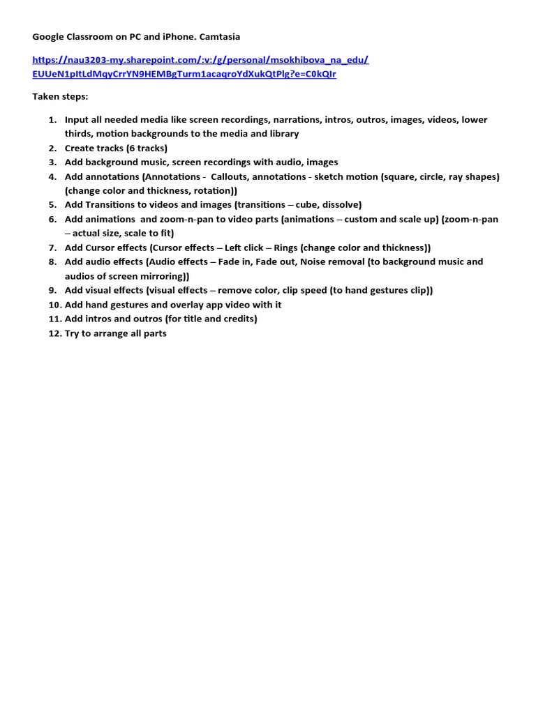 Google Classroom Video Editing Guide | PDF