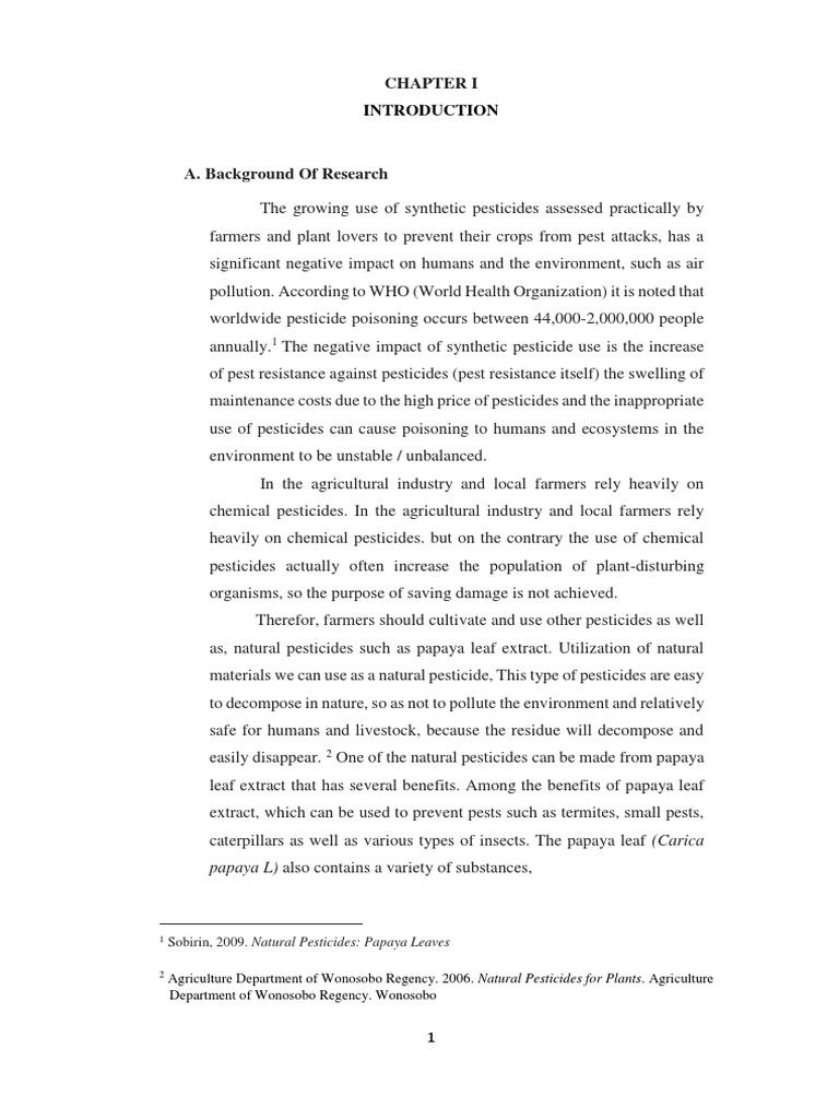 Papaya L) Also Contains A Variety of Substances, Sobirin, 2009. Natural Pesticides Papaya