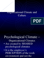 Organizational Climate & Culture