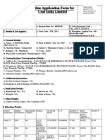 Online Application Form For Coal India Limited