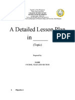 A Detailed Lesson Plan in - : (Topic)