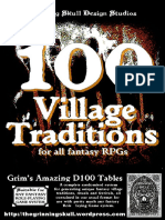 Grim's Amazing D100 Tables - 100 Village Traditions For All Fantasy RPGs