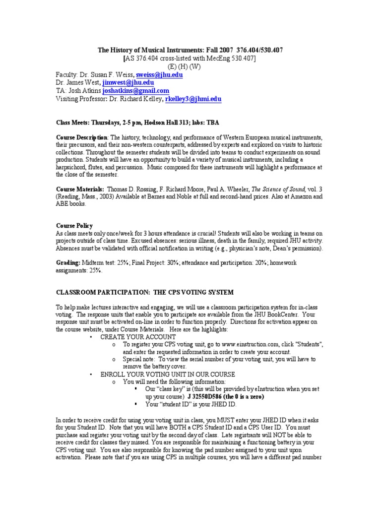 JHU History of Musical Instruments PDF String Instruments Synthesizer